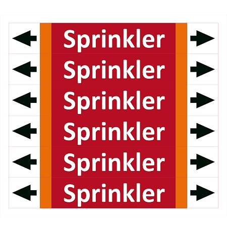 Značení potrubí ISO 20560, sprinkler, 150 × 26 mm
